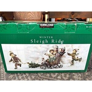 Kirkland Signature NIB Winter Sleigh Ride Figurine Boxed Christmas